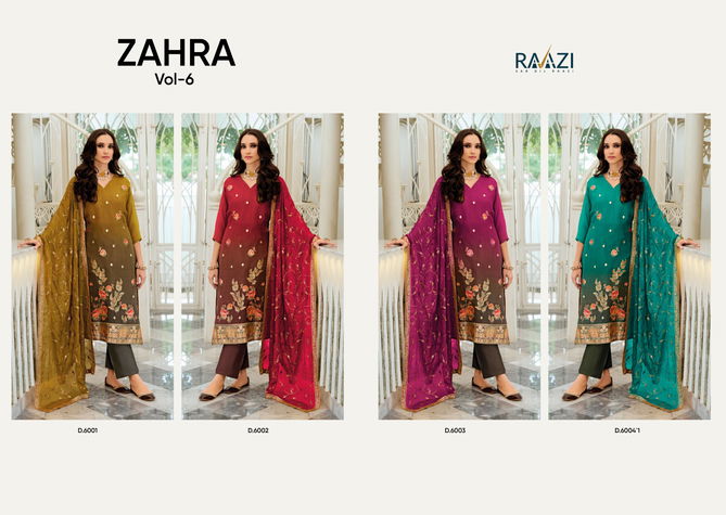 Zahra Vol 6 By Rama Viscose Organza Jacquard Salwar Suits Wholesale Shop in Surat